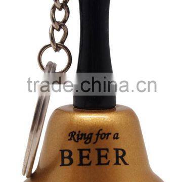 Metal hand bell with keychain in custom color for promo as gift