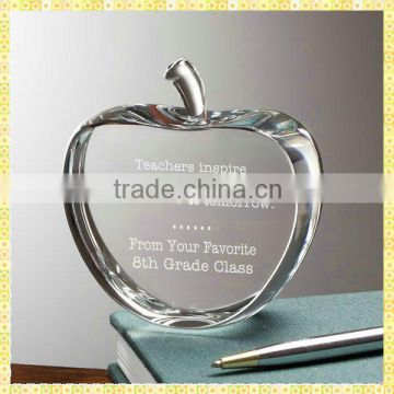 New Arrival Cut Engraved Crystal Apple Paperweight For Girlfriend Gifts