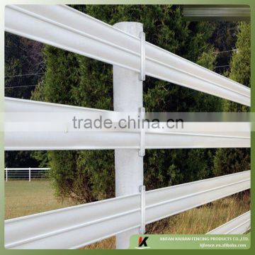 High tension steel wire inside flat rail horse fence