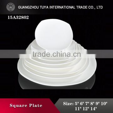 The common use porcelain plate square dish for hotel restaurant