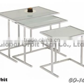 Modern Nesting Table Living Room Square Tea Table Tempered Glass Table