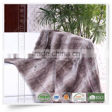 New Style Tip Dyed Faux fur blanket throw factory price high quality wholesale
