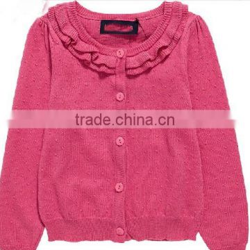 namely custom ruffle pink plain handmade children girls knitted sweater
