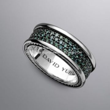 Designs Inspired David Yurman Sterling Silver Color Change Garnet Band Ring