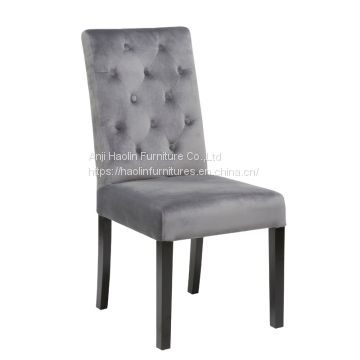 Solid Wood Dining Chair with Buttons