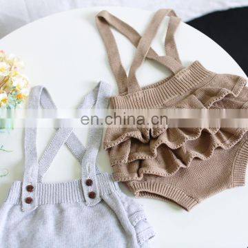 Autumn baby bodysuit 2020 Baby Girl's Knitted Mixed Wool One-Piece Suit Triangle Baby Bodysuit Crawling Clothes