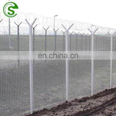 Y type post high security fence panels design welded wire airport prison fencing