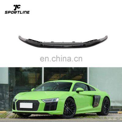 Custom Style Dry Carbon Fiber R8 Front Lip Spoiler for Audi R8 Gen 2 V10 Coupe 2016-2018