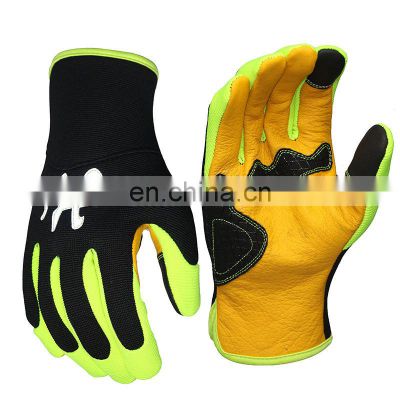 Synthetic leather sewing mechanic glove touch screen anti slip durable work driving mechanical gloves