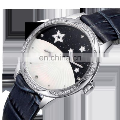 2022 OEM ODM Genuine Leather Strap watch for womens fashion Causal White quartz watch Waterproof watch women luxury