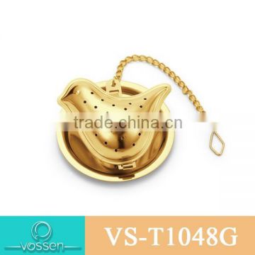 Gold plating bird shaped tea infuser