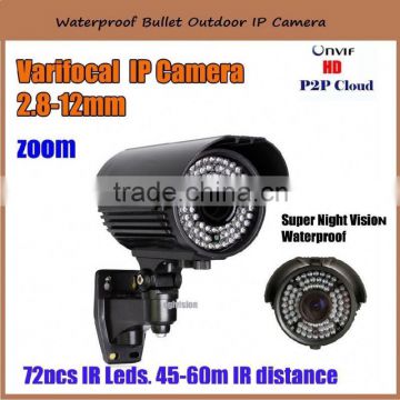 2014 ip 720P ip with night vision onvif wps cctv waterproof ir bullet camera