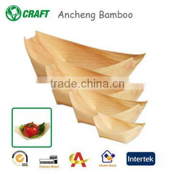 fashionable disposable wooden boat for food