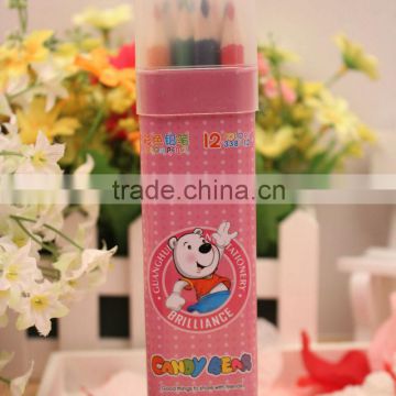 new products 2014 kids body paint hexagonal wooden color pencil/ stationery from china /triangle color pencil in tin tube