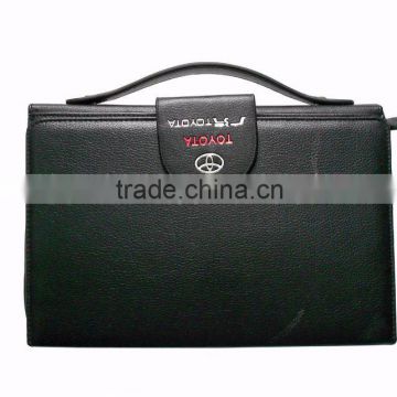 genuine leather business mini briefcase, document leather tote bag, men's leather handbags