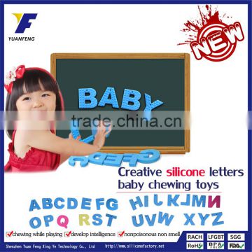custom silicone alphabet letters Promotion toys silicone funny baby toys