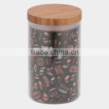 Airtight Glass canister with bamboo cover