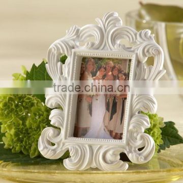 White Baroque Elegant Place Card Photo Frame