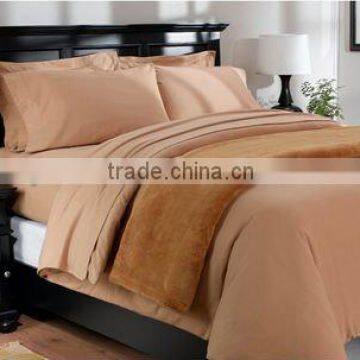 100% Bamboo sateen woven anti-bacterial sheet set coffee colour