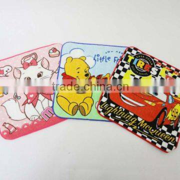 Cartoon 100% cotton velour print square face towel