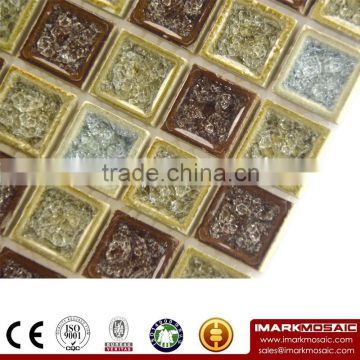 Imark Random Mix Color Backsplash Tile Crackle Glazed Ceramic Tile Mosaic Pattern For Kitchen Border Tile