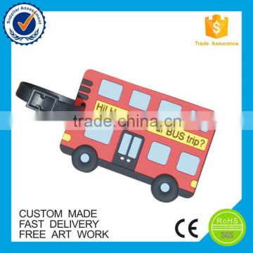 wholesale high quality custom 3D bus shape luggage tag