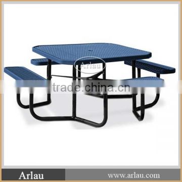 New style camping outdoor steel picnic table with bench