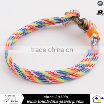 factory colorful nautical rope bracelet with good price