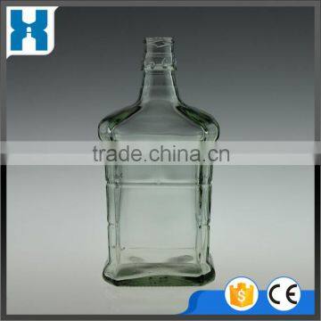 350ML FLAT SQUARE GLASS BOTTLE FOR LIQUOR