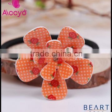 Wholesale fashion charming style baby girls flower pattern elastic hair tie