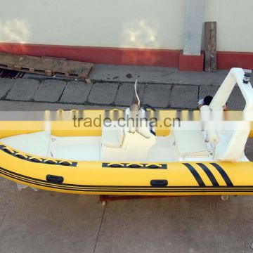 4.8m 8 person beautiful yellow fiberglass rib boat consoles