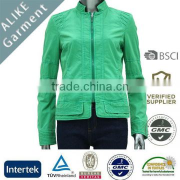 alike green jacket short garment dye