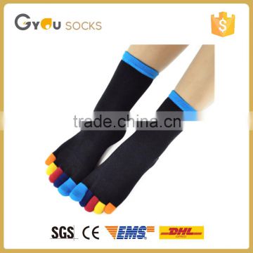 Custom Sexy girls black toe socks with colorful toe women socks