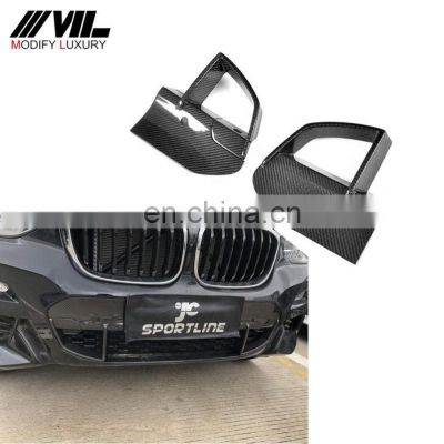 X3 G01 Carbon Fiber Front Bumper Canards Vents for BMW X3 M Sport 2018-2019