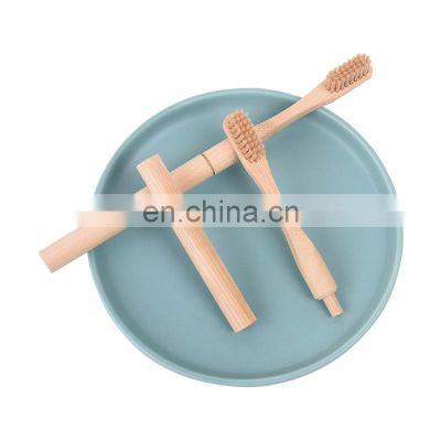 Eco Custom Logo Biodegradable Bamboo Toothbrush With Replaceable Head Charcoal Removable Organic Bamboo Toothbrush