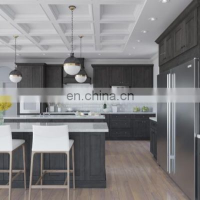 Gray shaker kitchen modern kitchen cabinet with white countertop