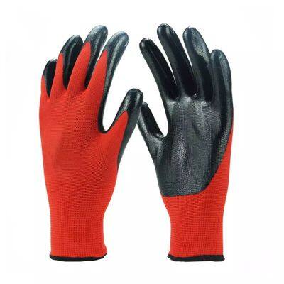 13G polyester liner nitrile coated work gloves home depot