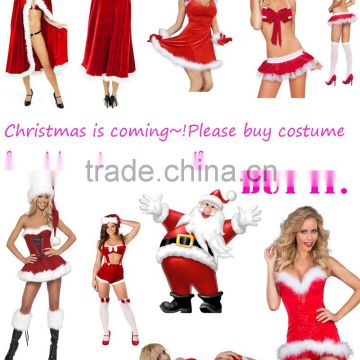 Wholesale top quality red 2015 Sexy Christmas Costume for women