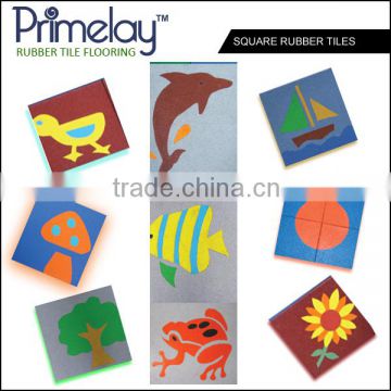 Square Pattern Rubber Tiles For Kids Room or Play room
