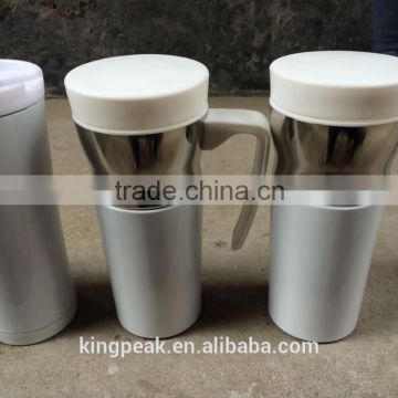 2015 hot selling stainless steel travel mug with handle /stainless steel coffee mug with handle/auto mug