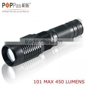 POPPAS 101 T6 10W zoom rechargeable led flashlight