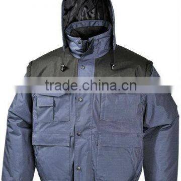 Polyester Pongee Ripstop Waterproof Winter Jacket for Man 2013