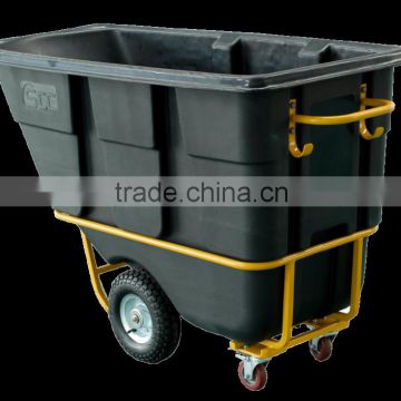 rotomolding plastic tilt truck with handrail and four wheels Transit cart