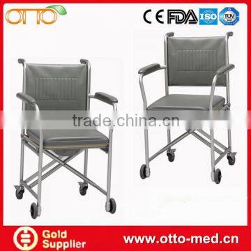 Aluminum commode chair with wheels