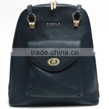 Fashion genuine leather backpack, women leather handbag china factory