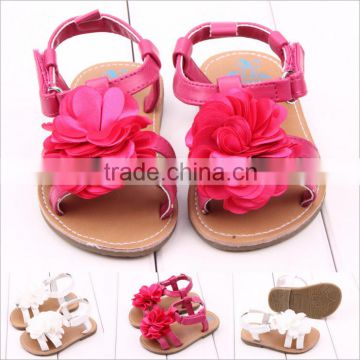 2016 big white/red flower baby sandal shoes quality toddler rubber shoes