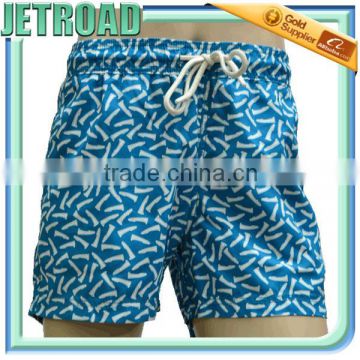 Swimming Shorts sublimation printed polyester heavy Satin with laser cut vents