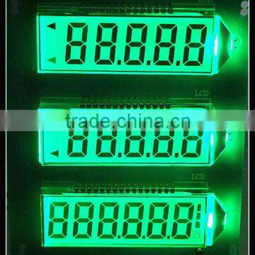 customized segment positive lcd module black on green