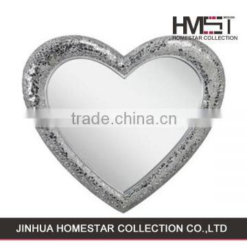 Factory sale fashion style heart shape bright wall mirror