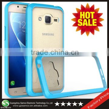 Samco Shock-Absorption Bumper and Anti-Scratch Clear PC TPU Cellphone Case Cover for Samsung Galaxy J2